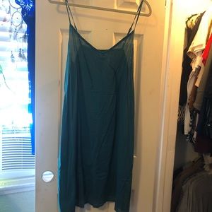 Green/blue slip dress.